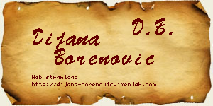 Dijana Borenović vizit kartica